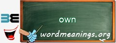 WordMeaning blackboard for own